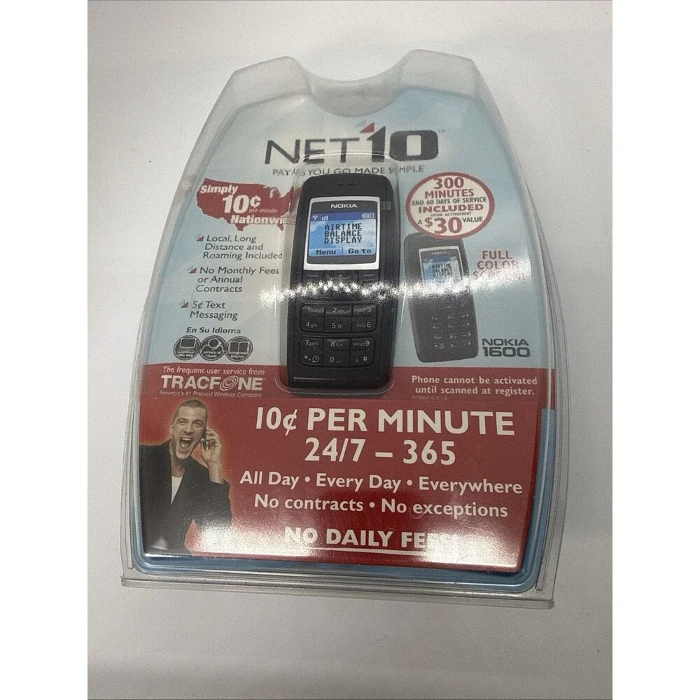 New Nokia 1600 Basic Prepaid Cell Phone For Net 10 Mobile